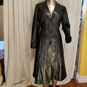 Leather trench coat